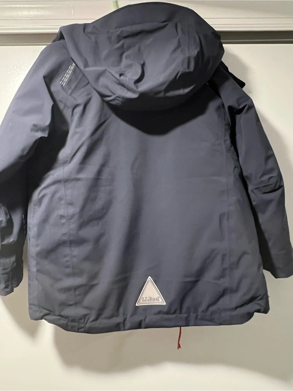 L.L. Bean Kids Navy Raincoat with Orange Accents